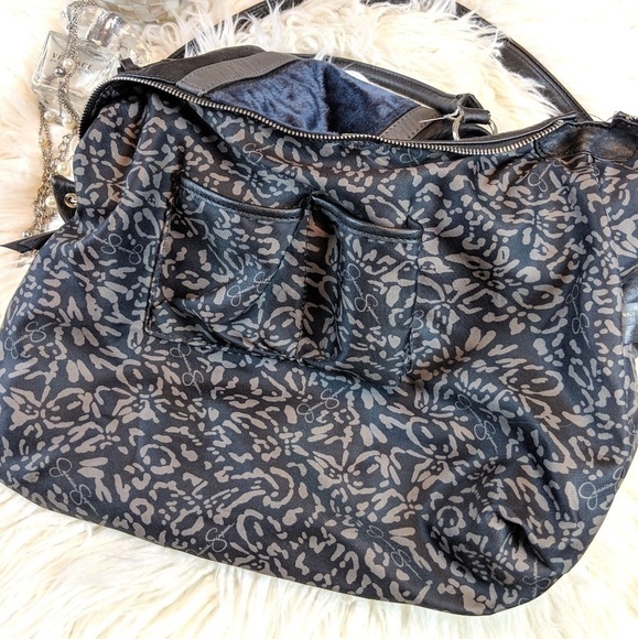 Jessica Simpson Purse Women’s Black Fur/Faux Leather Satchel Luxury Office Mod - Picture 2 of 7